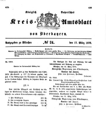 Königlich-bayerisches Kreis-Amtsblatt von Oberbayern (Münchner Intelligenzblatt) Freitag 17. März 1876