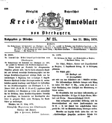 Königlich-bayerisches Kreis-Amtsblatt von Oberbayern (Münchner Intelligenzblatt) Dienstag 21. März 1876