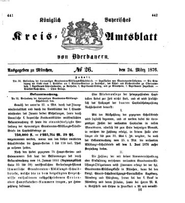 Königlich-bayerisches Kreis-Amtsblatt von Oberbayern (Münchner Intelligenzblatt) Freitag 24. März 1876