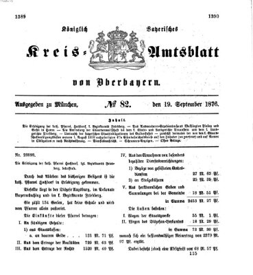 Königlich-bayerisches Kreis-Amtsblatt von Oberbayern (Münchner Intelligenzblatt) Dienstag 19. September 1876