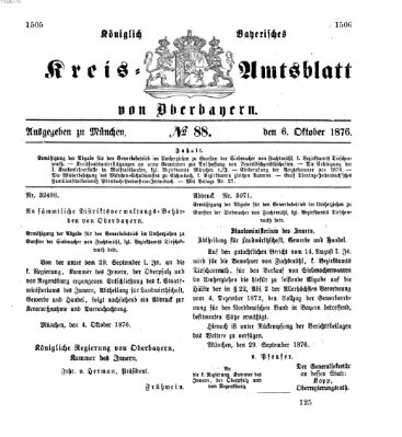 Königlich-bayerisches Kreis-Amtsblatt von Oberbayern (Münchner Intelligenzblatt) Freitag 6. Oktober 1876