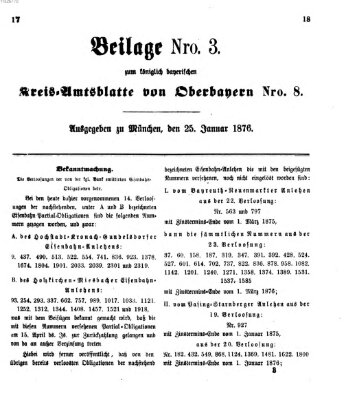 Königlich-bayerisches Kreis-Amtsblatt von Oberbayern (Münchner Intelligenzblatt) Dienstag 25. Januar 1876