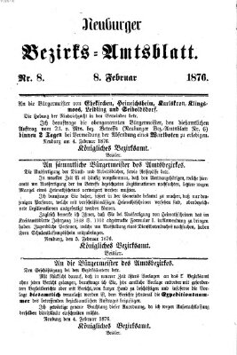 Neuburger Bezirks-Amtsblatt Dienstag 8. Februar 1876