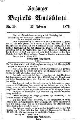 Neuburger Bezirks-Amtsblatt Sonntag 13. Februar 1876