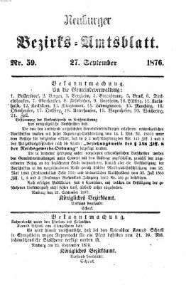 Neuburger Bezirks-Amtsblatt Mittwoch 27. September 1876