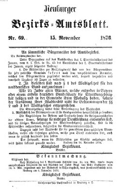 Neuburger Bezirks-Amtsblatt Mittwoch 15. November 1876