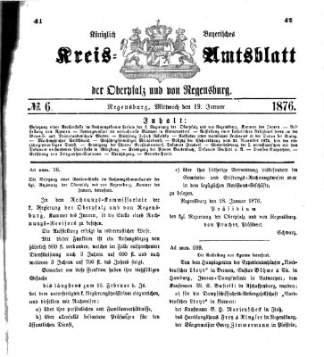 Königlich-bayerisches Kreis-Amtsblatt der Oberpfalz und von Regensburg (Königlich bayerisches Intelligenzblatt für die Oberpfalz und von Regensburg) Mittwoch 19. Januar 1876