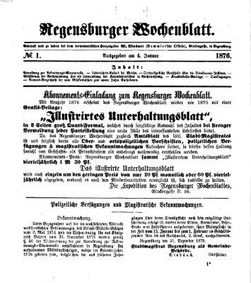 Regensburger Wochenblatt Dienstag 4. Januar 1876