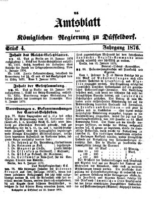 Amtsblatt für den Regierungsbezirk Düsseldorf Samstag 22. Januar 1876