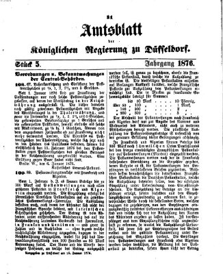 Amtsblatt für den Regierungsbezirk Düsseldorf Samstag 29. Januar 1876