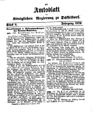 Amtsblatt für den Regierungsbezirk Düsseldorf Samstag 19. Februar 1876