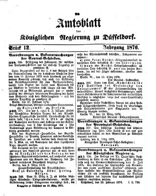 Amtsblatt für den Regierungsbezirk Düsseldorf Samstag 18. März 1876