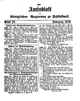 Amtsblatt für den Regierungsbezirk Düsseldorf Samstag 29. April 1876