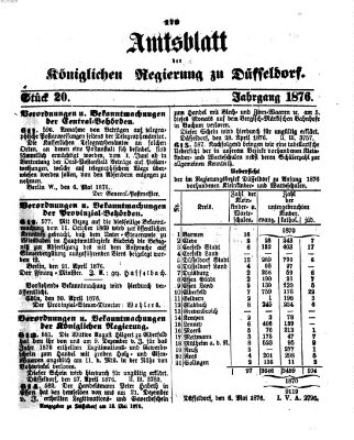 Amtsblatt für den Regierungsbezirk Düsseldorf Samstag 13. Mai 1876