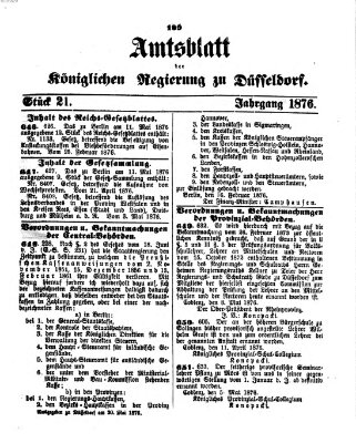 Amtsblatt für den Regierungsbezirk Düsseldorf Samstag 20. Mai 1876