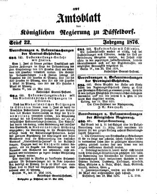 Amtsblatt für den Regierungsbezirk Düsseldorf Samstag 27. Mai 1876