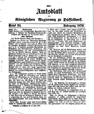 Amtsblatt für den Regierungsbezirk Düsseldorf Samstag 10. Juni 1876