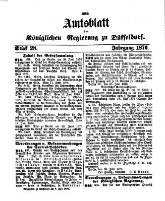 Amtsblatt für den Regierungsbezirk Düsseldorf Samstag 8. Juli 1876