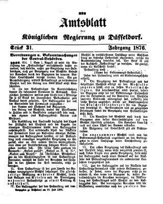 Amtsblatt für den Regierungsbezirk Düsseldorf Samstag 29. Juli 1876