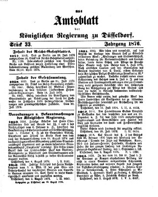 Amtsblatt für den Regierungsbezirk Düsseldorf Samstag 12. August 1876