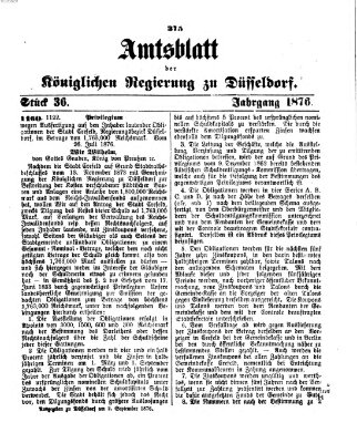 Amtsblatt für den Regierungsbezirk Düsseldorf Samstag 2. September 1876