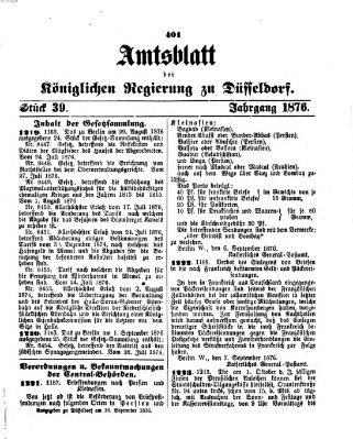 Amtsblatt für den Regierungsbezirk Düsseldorf Samstag 16. September 1876