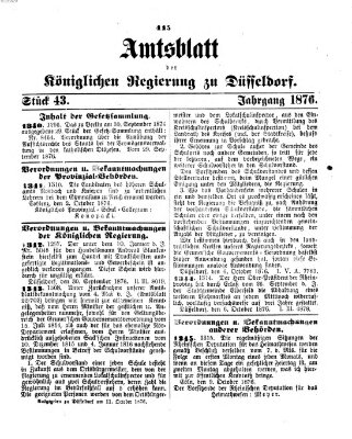 Amtsblatt für den Regierungsbezirk Düsseldorf Mittwoch 11. Oktober 1876