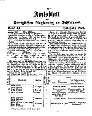 Amtsblatt für den Regierungsbezirk Düsseldorf Sonntag 15. Oktober 1876