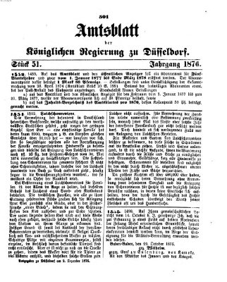 Amtsblatt für den Regierungsbezirk Düsseldorf Samstag 2. Dezember 1876