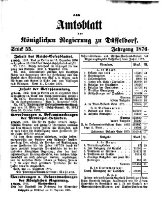 Amtsblatt für den Regierungsbezirk Düsseldorf Samstag 30. Dezember 1876