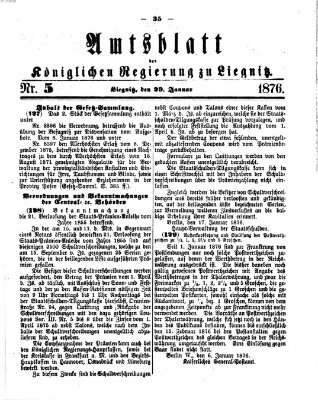 Amts-Blatt der Preußischen Regierung zu Liegnitz Samstag 29. Januar 1876