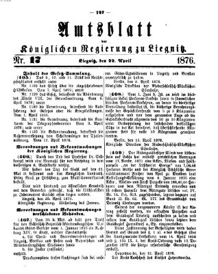 Amts-Blatt der Preußischen Regierung zu Liegnitz Samstag 22. April 1876