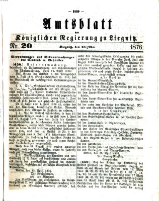 Amts-Blatt der Preußischen Regierung zu Liegnitz Samstag 13. Mai 1876