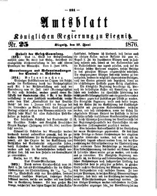 Amts-Blatt der Preußischen Regierung zu Liegnitz Samstag 17. Juni 1876