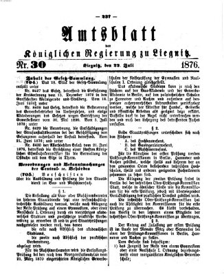 Amts-Blatt der Preußischen Regierung zu Liegnitz Samstag 22. Juli 1876