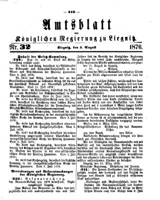 Amts-Blatt der Preußischen Regierung zu Liegnitz Samstag 5. August 1876