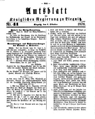 Amts-Blatt der Preußischen Regierung zu Liegnitz Samstag 7. Oktober 1876