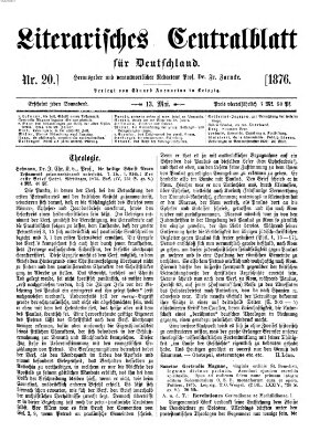 Literarisches Zentralblatt für Deutschland Samstag 13. Mai 1876