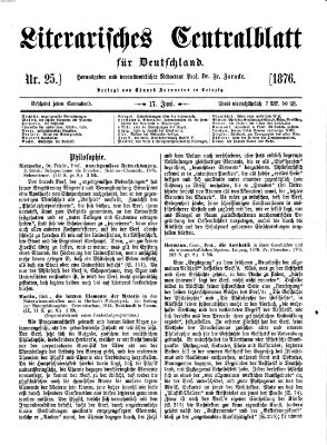 Literarisches Zentralblatt für Deutschland Samstag 17. Juni 1876