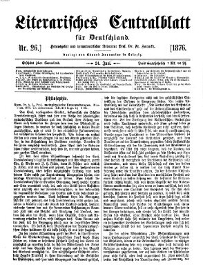 Literarisches Zentralblatt für Deutschland Samstag 24. Juni 1876