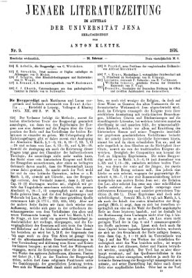 Jenaer Literaturzeitung Samstag 26. Februar 1876