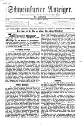 Schweinfurter Anzeiger Samstag 1. Januar 1876