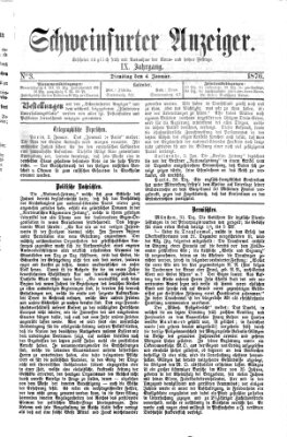 Schweinfurter Anzeiger Dienstag 4. Januar 1876