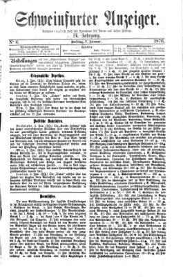 Schweinfurter Anzeiger Freitag 7. Januar 1876