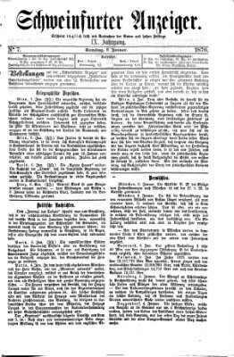 Schweinfurter Anzeiger Samstag 8. Januar 1876