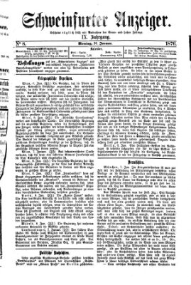 Schweinfurter Anzeiger Montag 10. Januar 1876