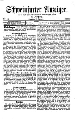 Schweinfurter Anzeiger Samstag 22. Januar 1876