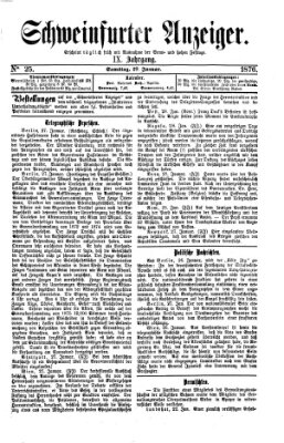 Schweinfurter Anzeiger Samstag 29. Januar 1876