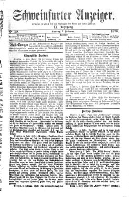 Schweinfurter Anzeiger Montag 7. Februar 1876