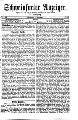 Schweinfurter Anzeiger Mittwoch 9. Februar 1876